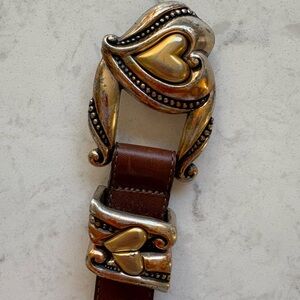 Vintage Brighton Heart Brown Leather Belt size S